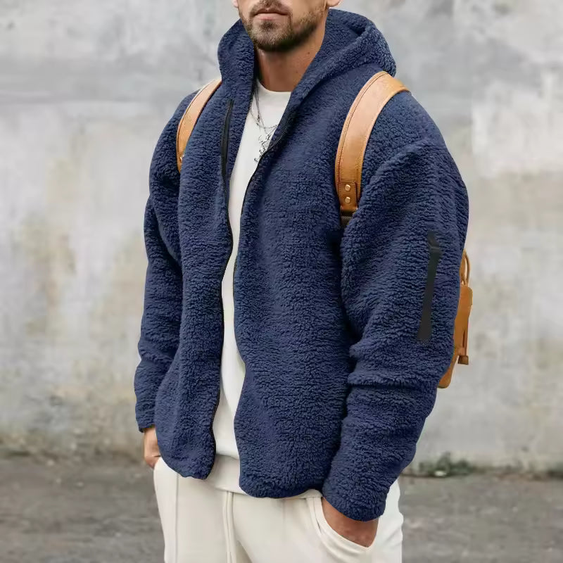 Heren Fleece Jas Oversized Met Capuchon 1