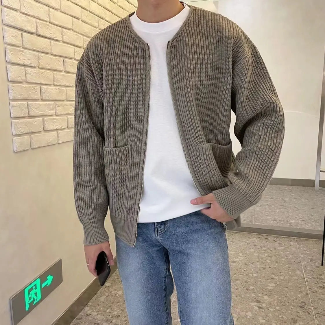 Heren Gebreide Cardigan Trendy Stijl 4