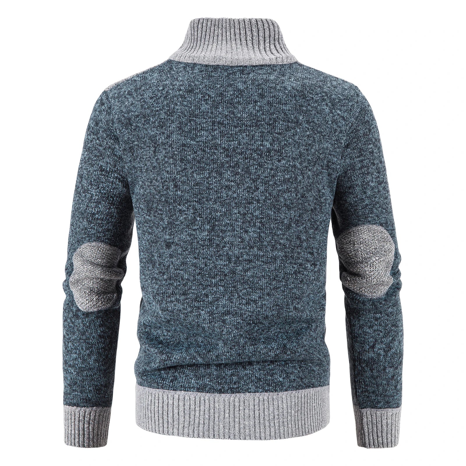 Heren Gebreide Cardigan met Patchwork Ontwerp 2