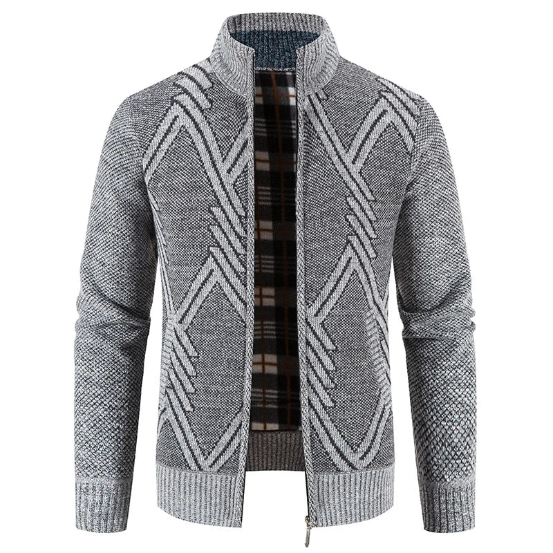 Heren Gebreide Cardigan met Patchwork Ontwerp 9