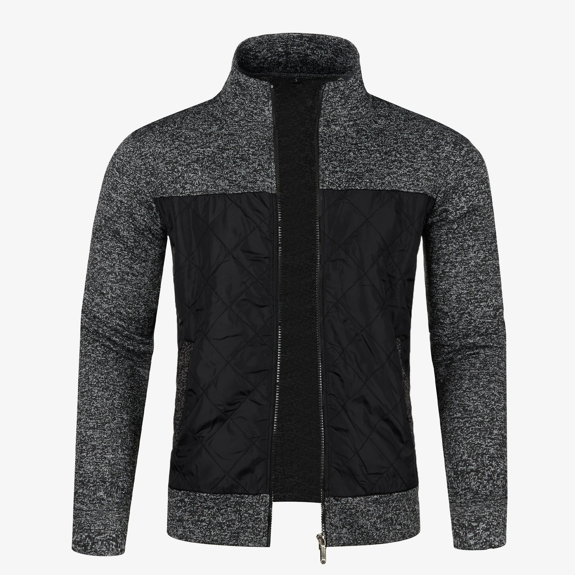 Heren Gebreide Casual Buitenjas met Staande Kraag 1