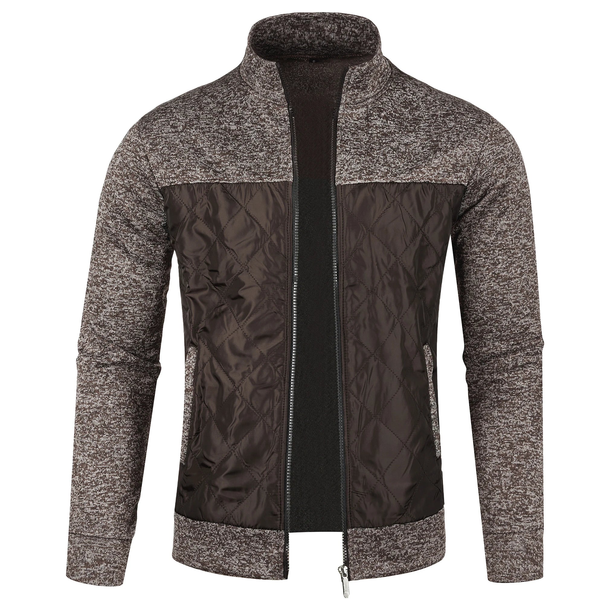 Heren Gebreide Casual Buitenjas met Staande Kraag 9