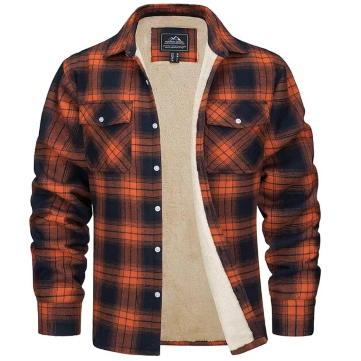 Heren Geruit Fleece-gevoerd Jack met Knoopsluiting 1