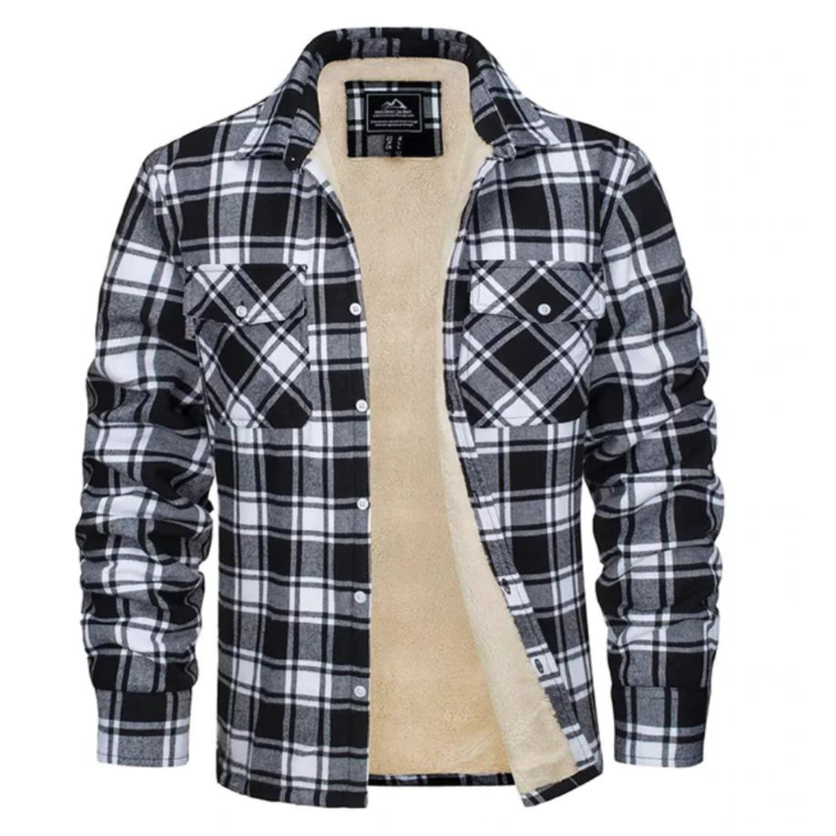 Heren Geruit Fleece-gevoerd Jack met Knoopsluiting 4