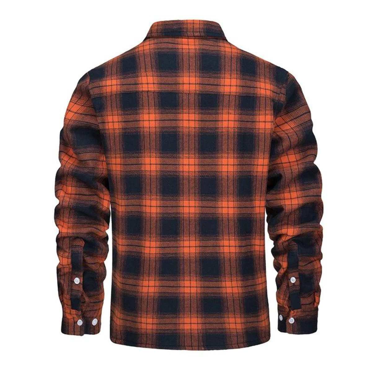 Heren Geruit Fleece-gevoerd Jack met Knoopsluiting 8