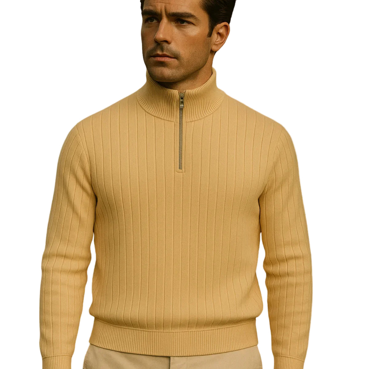 Heren Half Zip Gebreide Trui 8