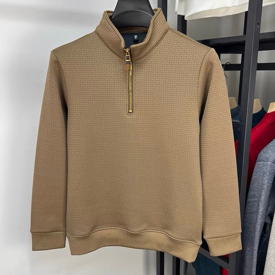 Heren Half Zip Trui Casual Katoenmix 3
