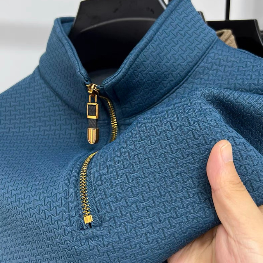Heren Half Zip Trui Casual Katoenmix 4