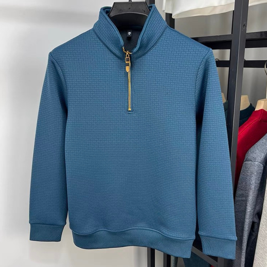 Heren Half Zip Trui Casual Katoenmix 5