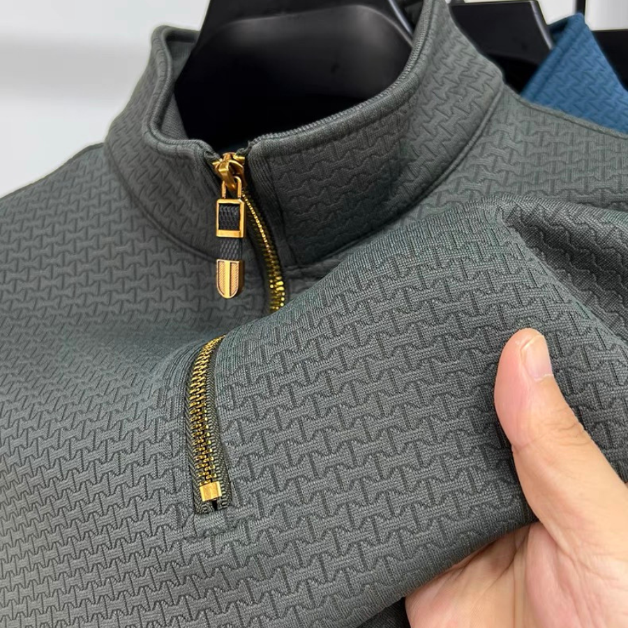 Heren Half Zip Trui Casual Katoenmix 8