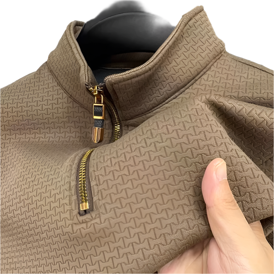Heren Half Zip Trui Casual Katoenmix voor Comfortabele Herfst/Winter Outfits 0