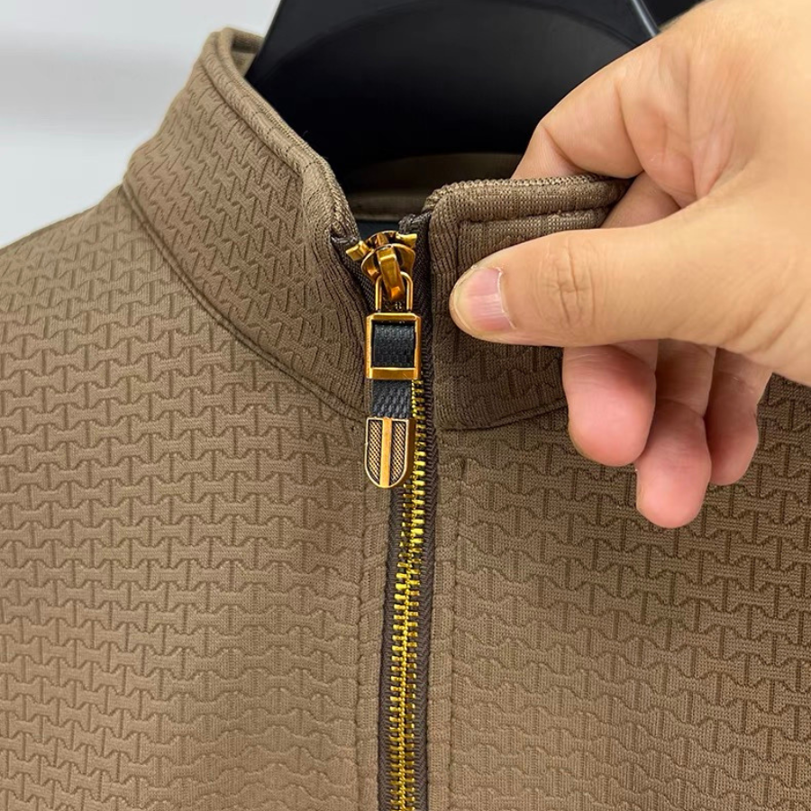 Heren Half Zip Trui Casual Katoenmix voor Comfortabele Herfst/Winter Outfits 1