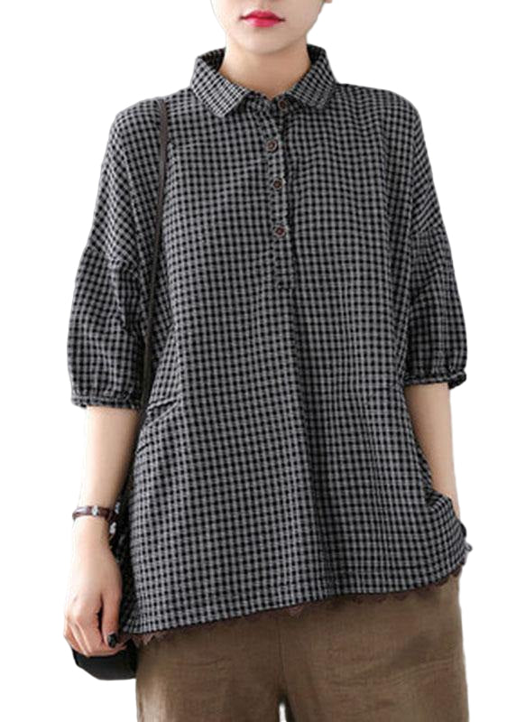 Heren Halve Mouw Overhemd Geruit 0