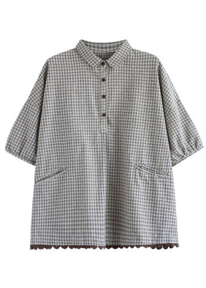 Heren Halve Mouw Overhemd Geruit 4