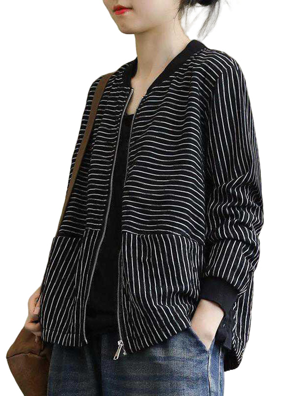 Heren Herfstjack met Ritssluiting en Gestreepte Zakken 0