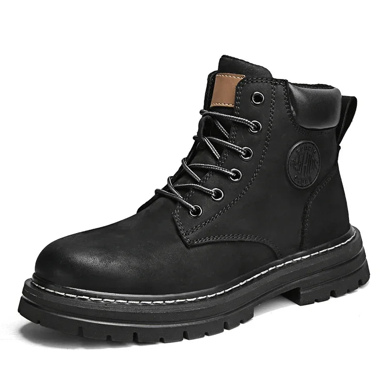 Heren Hoge Laarzen Leer Vetersluiting Voor Casual En Outdoor Gebruik 11