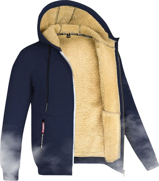 Heren Hoodie met Rits van Lamswol voor de Winter 0