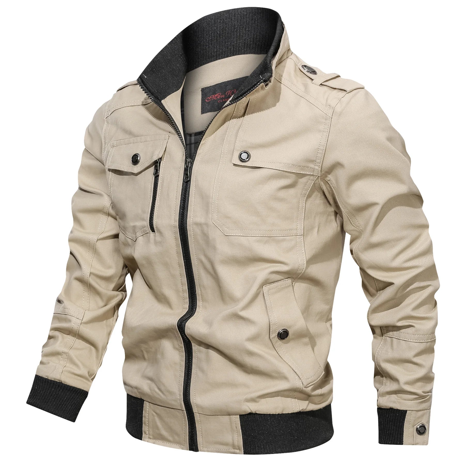 Heren Jack Casual Met Opstaande Kraag en Ritszakken 10