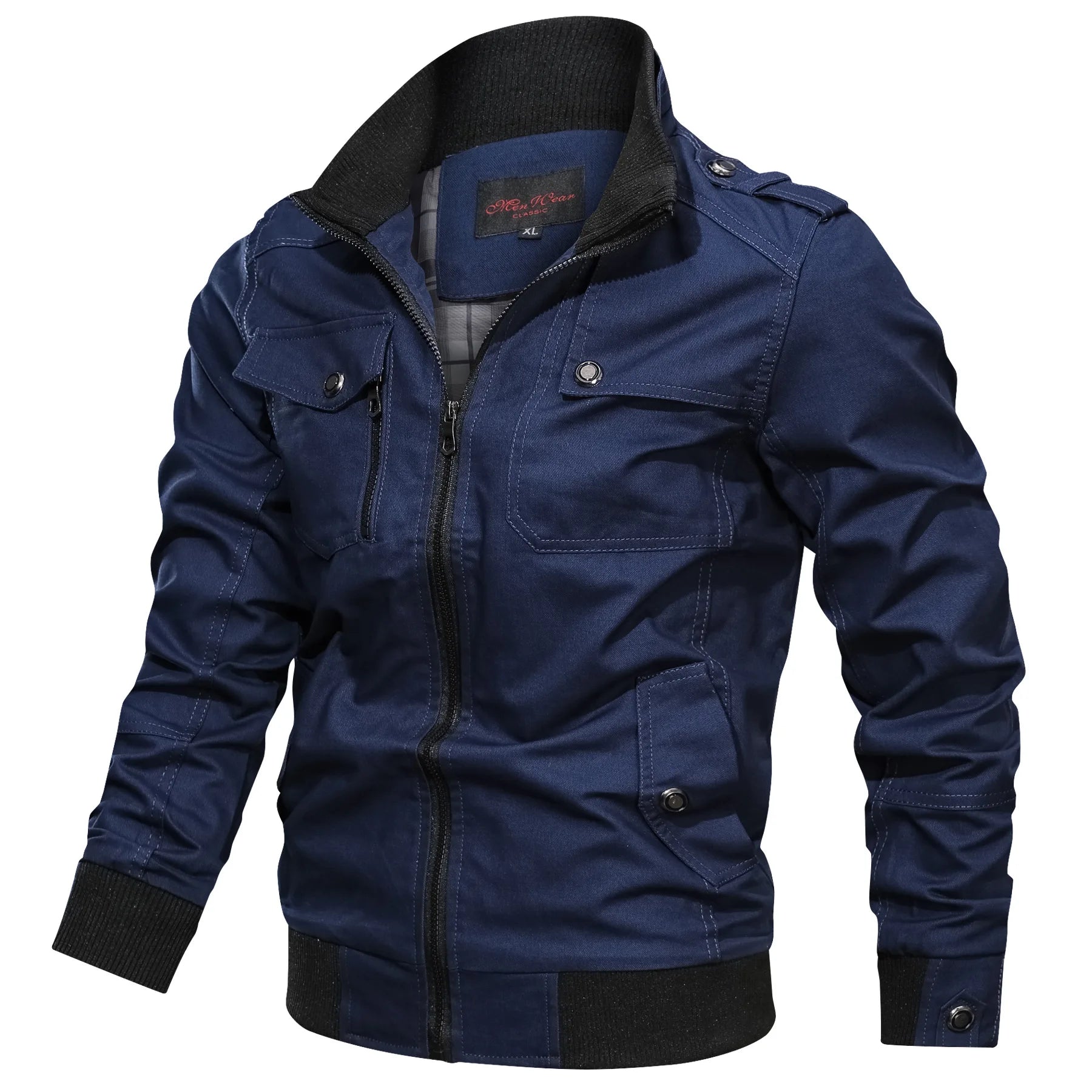Heren Jack Casual Met Opstaande Kraag en Ritszakken 6