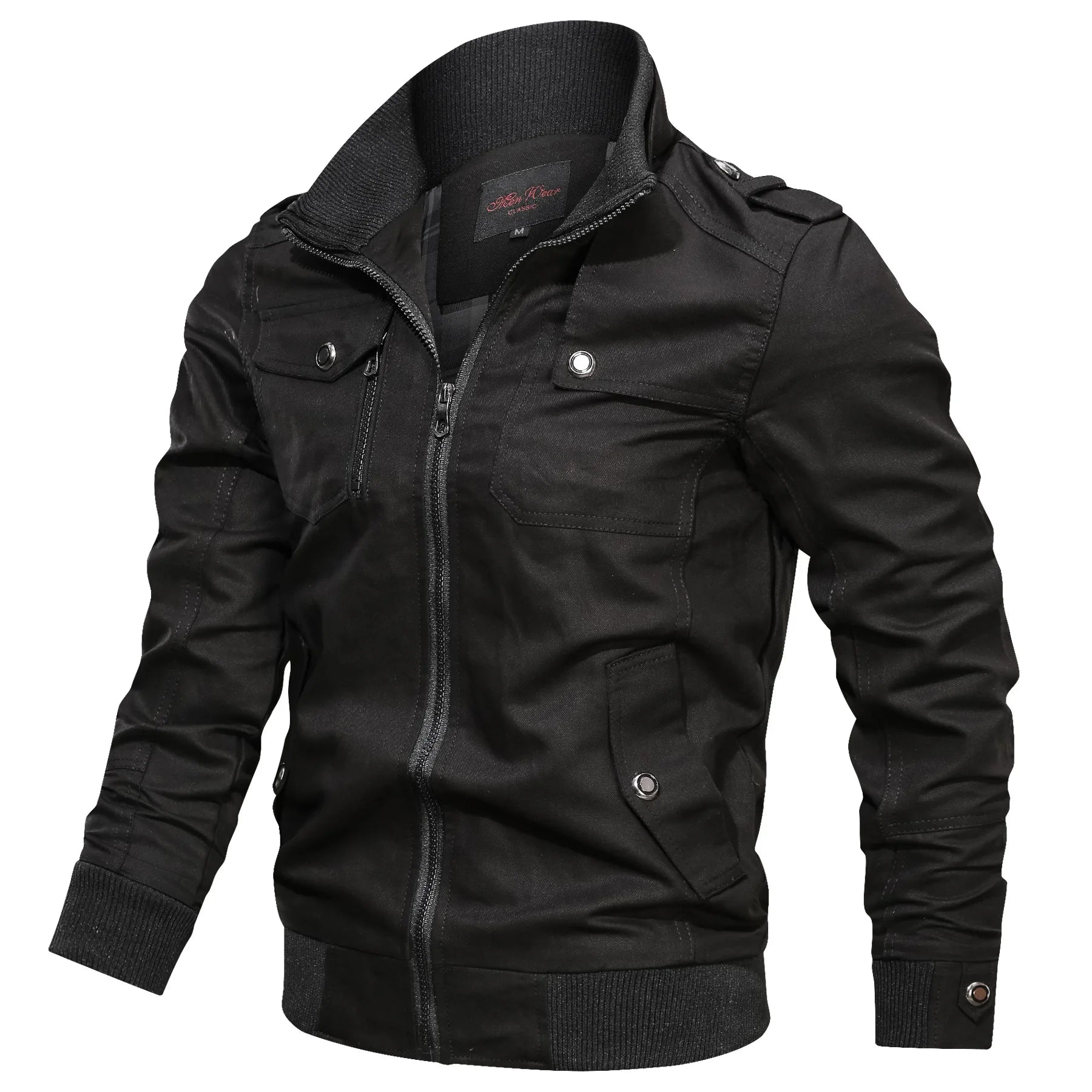 Heren Jack Casual Met Opstaande Kraag en Ritszakken 8