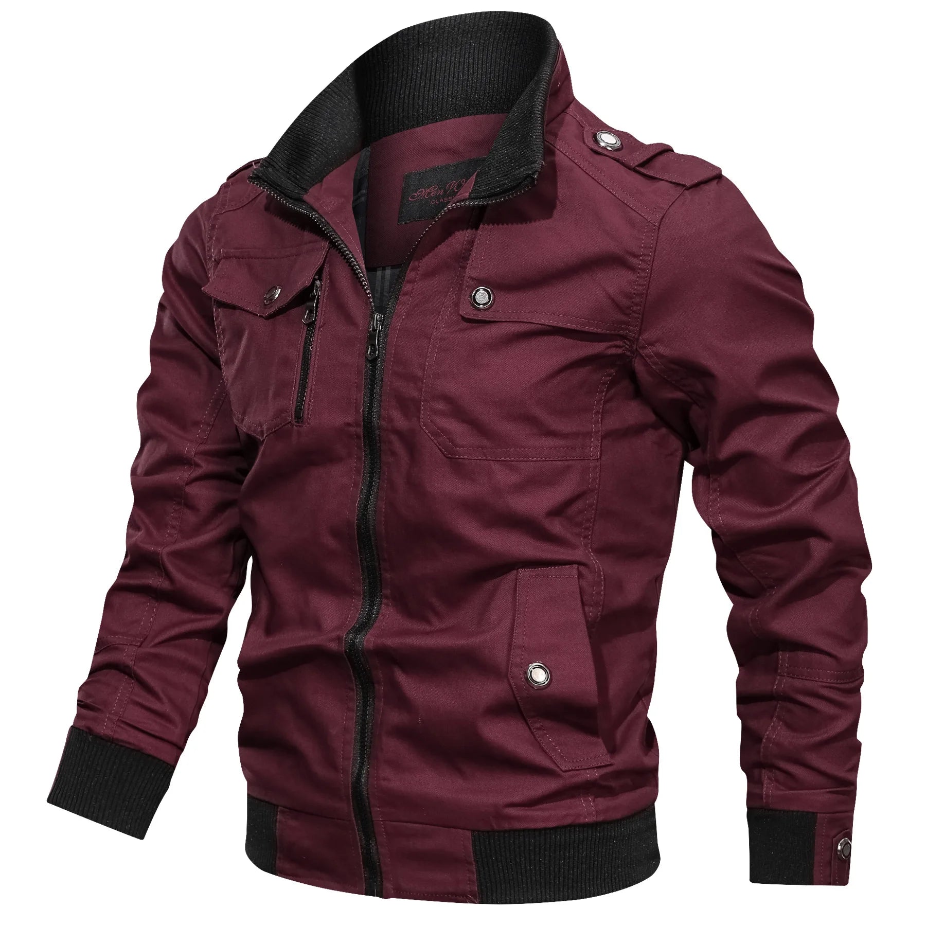 Heren Jack Casual Met Opstaande Kraag en Ritszakken 9