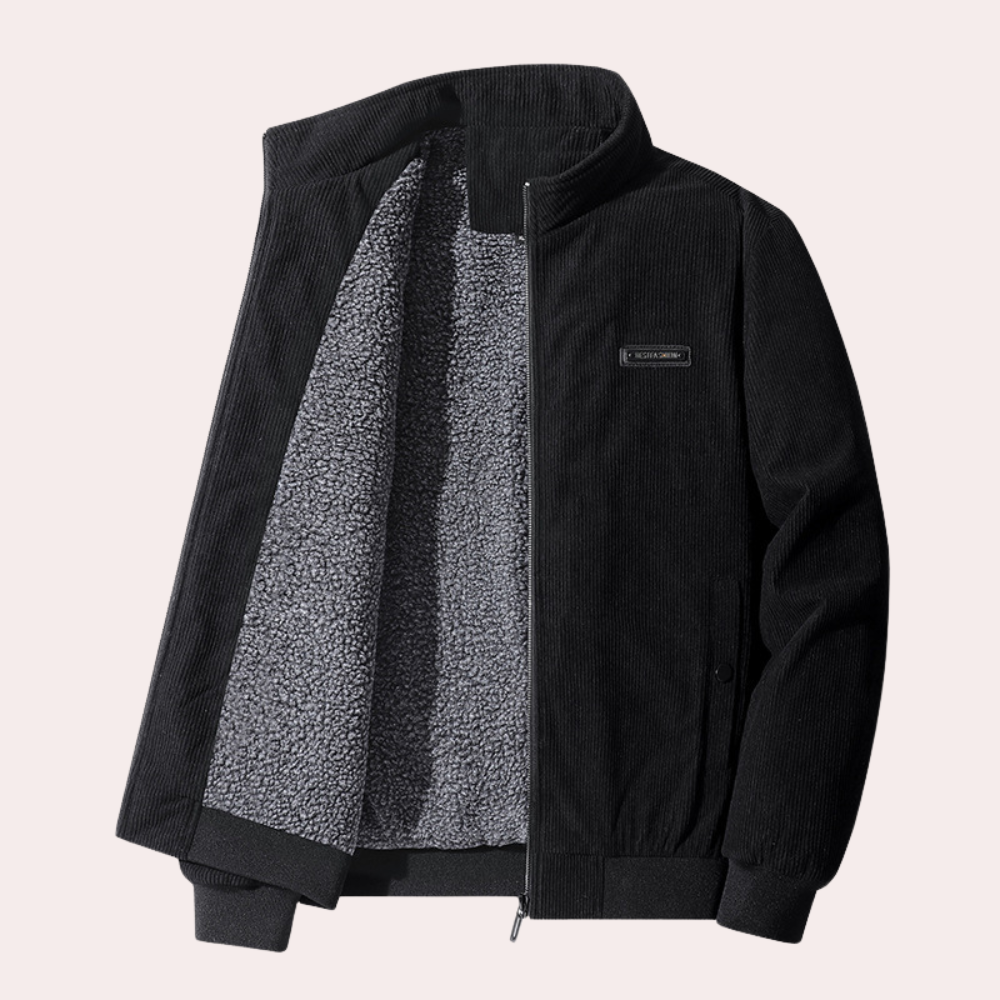 Heren Jas Winter Retro Fløjlsjakke met Tijdloos Design 5