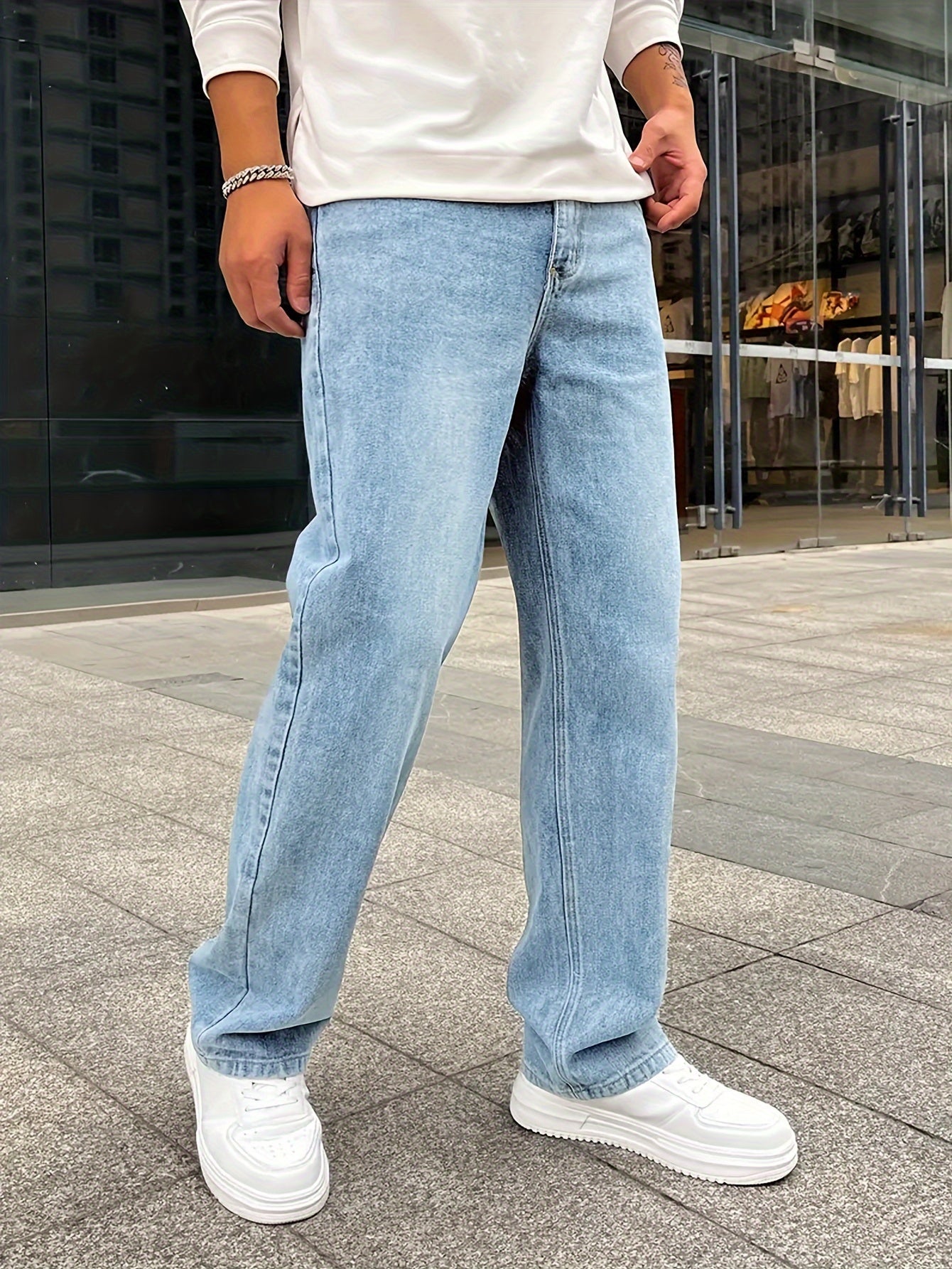 Heren Jeans Losse Snede Casual Stijl 1