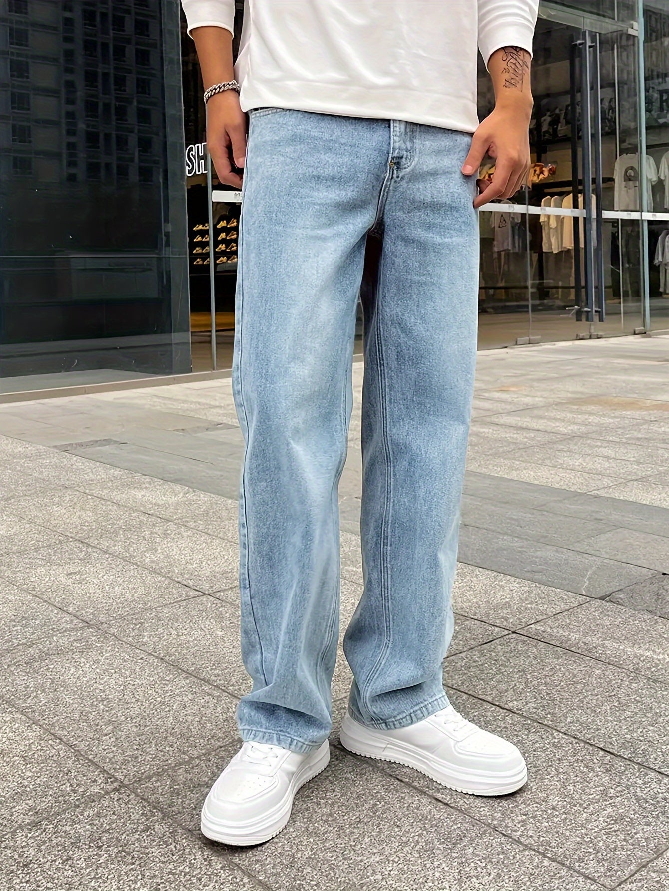 Heren Jeans Losse Snede Casual Stijl 3