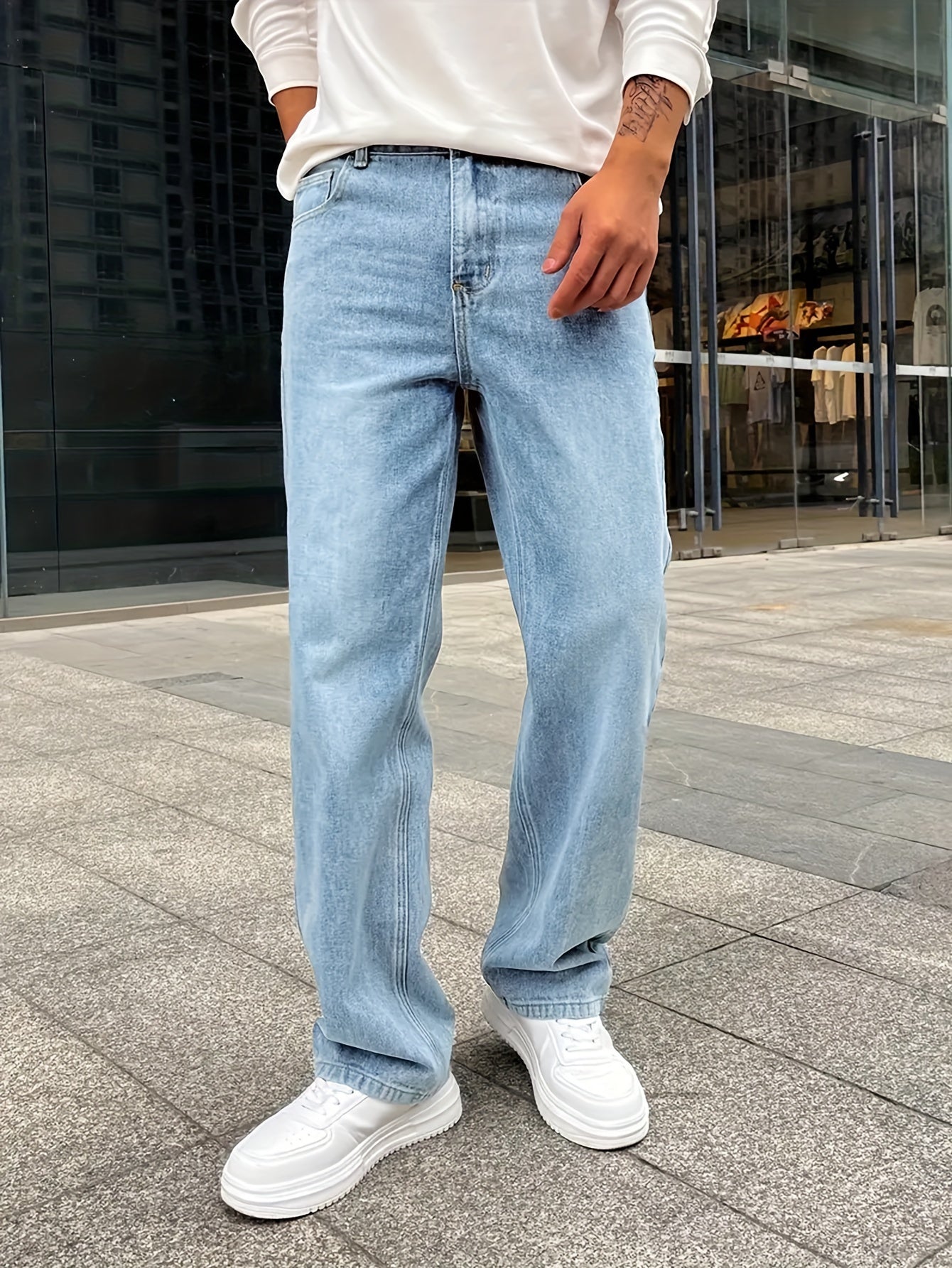 Heren Jeans Losse Snede Casual Stijl 6