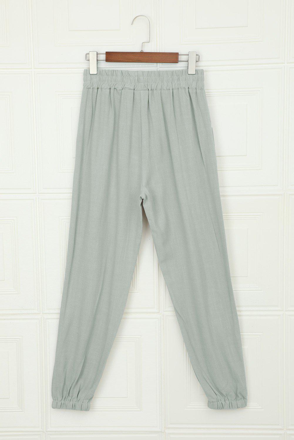Heren Joggingbroek Taps Toelopend Linnen Met Elastische Tailleband 7