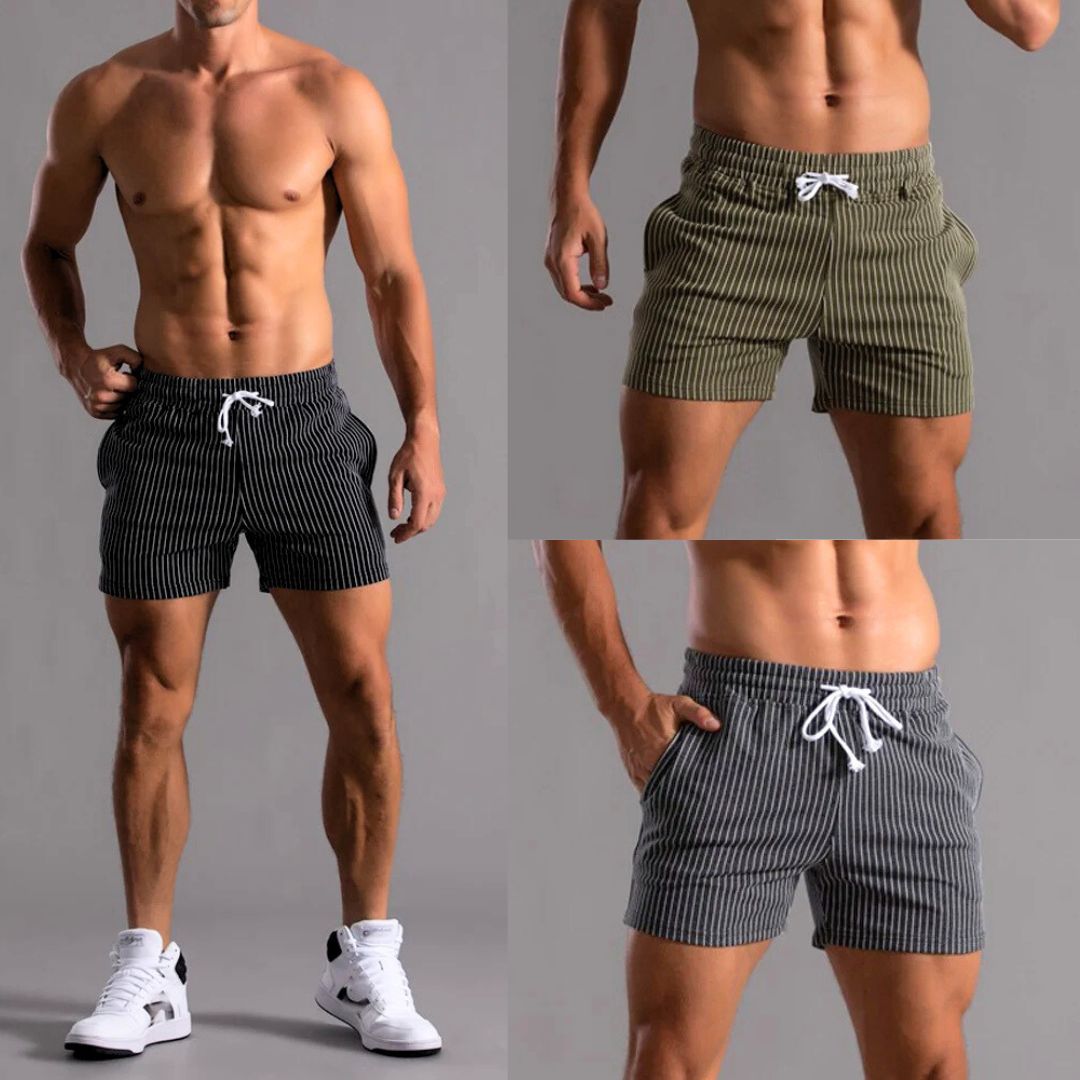 Heren Korte Broek Streepjespatroon Ademend Materiaal 5