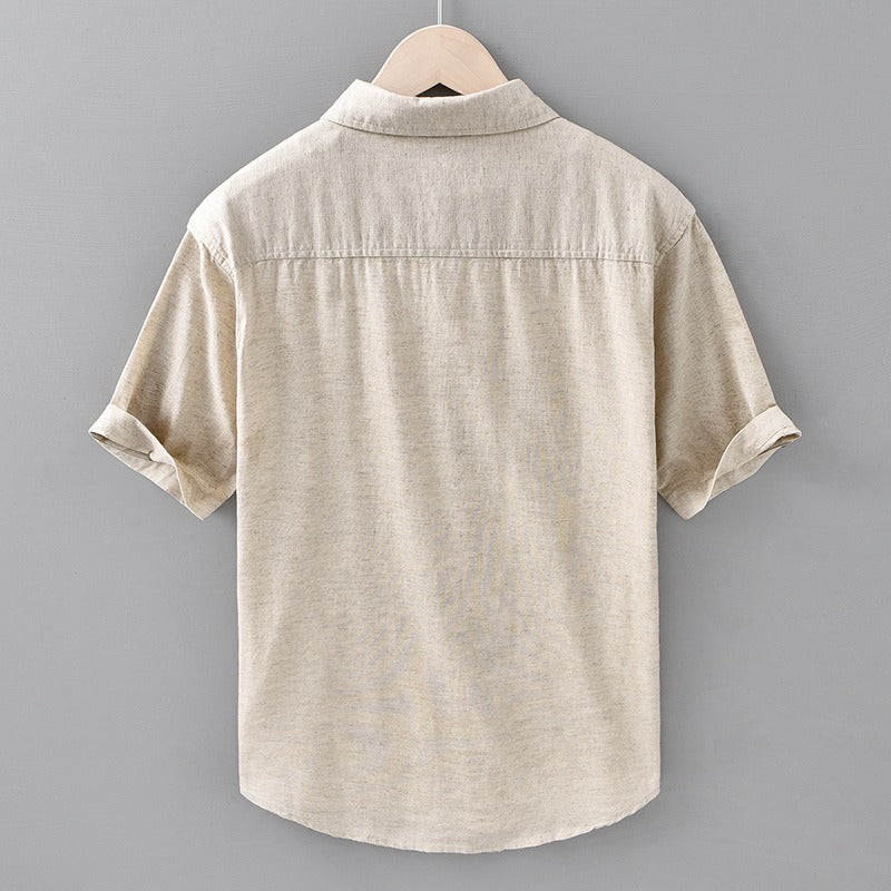 Heren Korte Mouwen Shirt van 100% Linnen 1