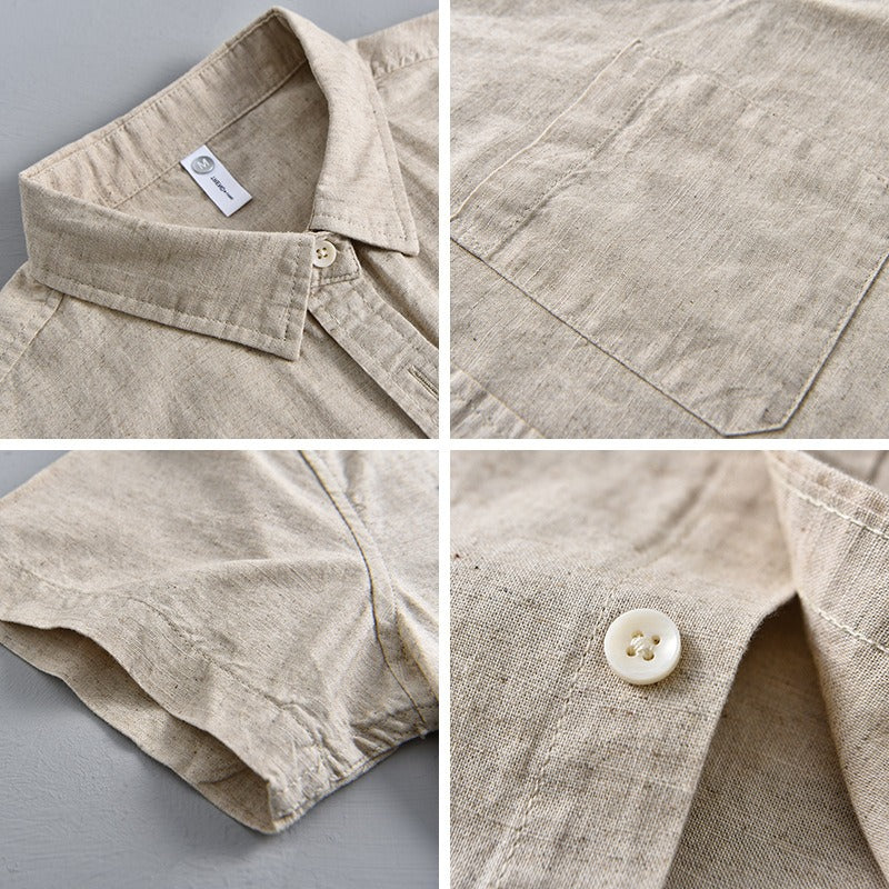 Heren Korte Mouwen Shirt van 100% Linnen 2