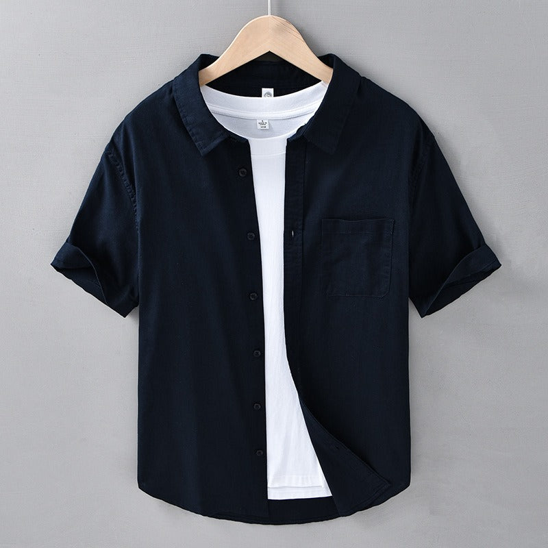 Heren Korte Mouwen Shirt van 100% Linnen 3
