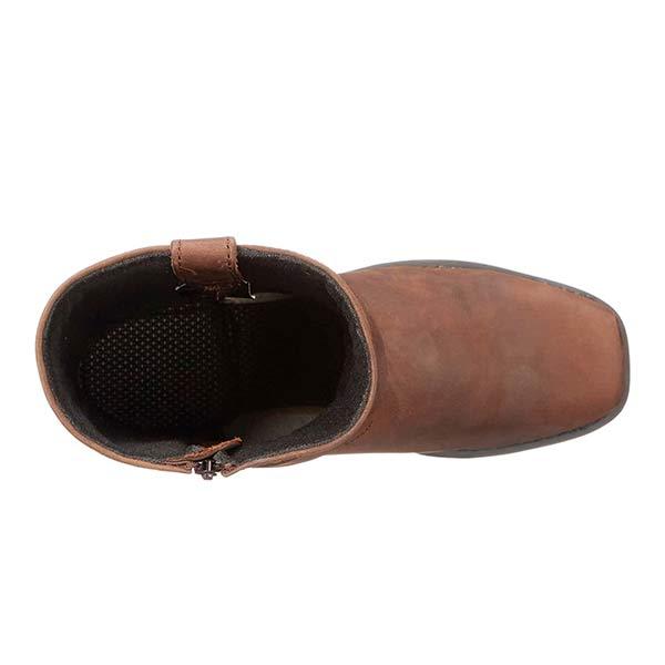 Heren Laarzen Leer Westernstijl met Rits en Rubber Zool 4