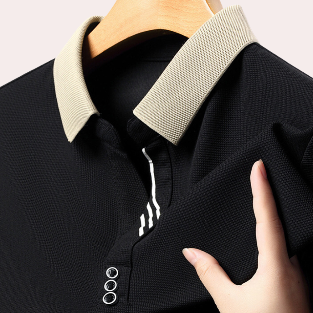 Heren Langærmede Poloshirt Klassiek 0