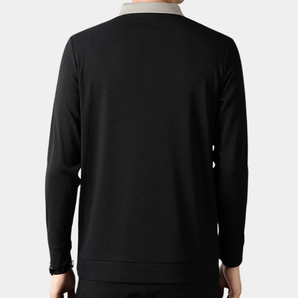 Heren Langærmede Poloshirt Klassiek 2