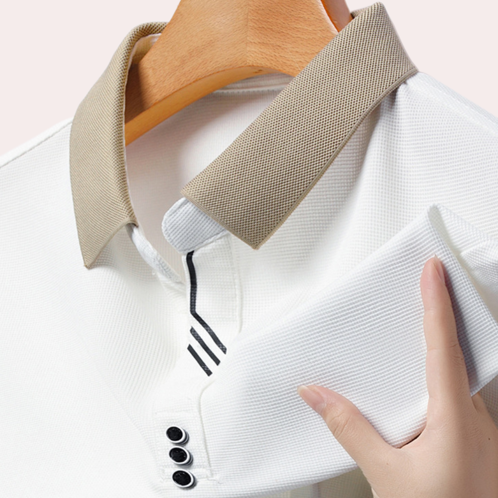 Heren Langærmede Poloshirt Klassiek 6