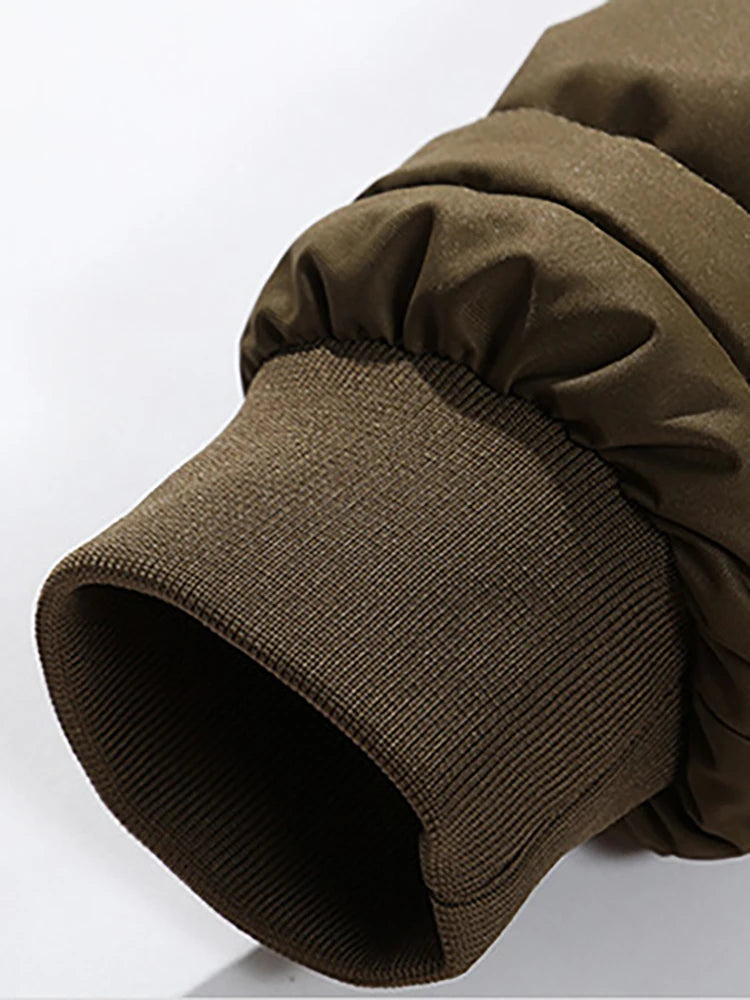 Heren Lange Jas Winter met Raccoon Bontkraag en Comfortabele Katoenen Stof 5