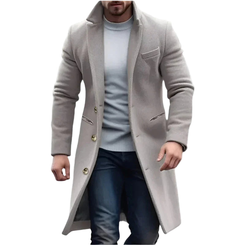 Heren Lange Trenchcoat Klassiek 0