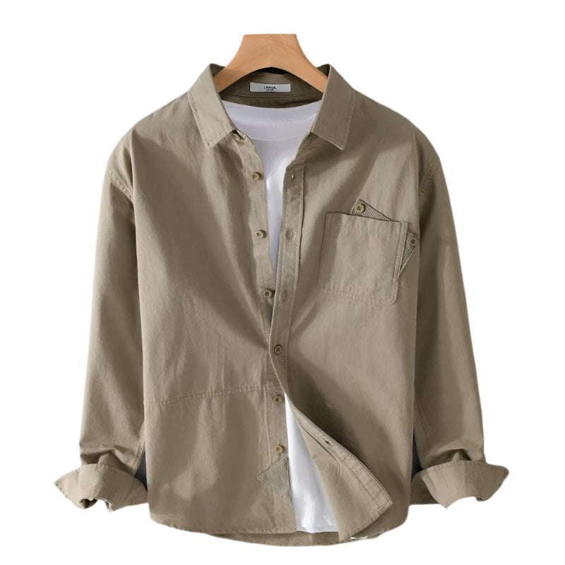 Heren Langemouwen Shirt Casual Katoen en Linnen 0