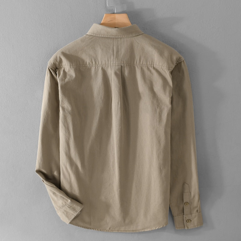 Heren Langemouwen Shirt Casual Katoen en Linnen 1