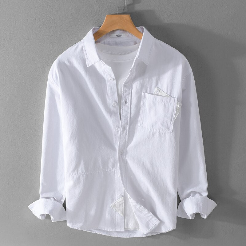 Heren Langemouwen Shirt Casual Katoen en Linnen 3