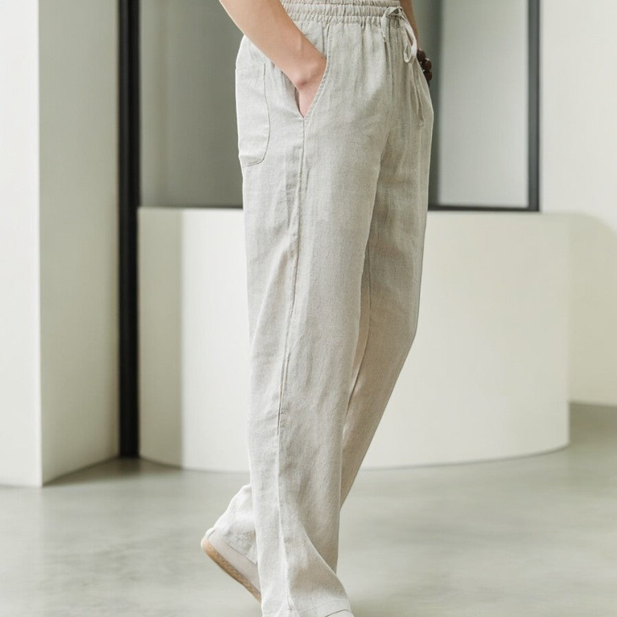 Heren Linnen Broek Casual Comfort 1