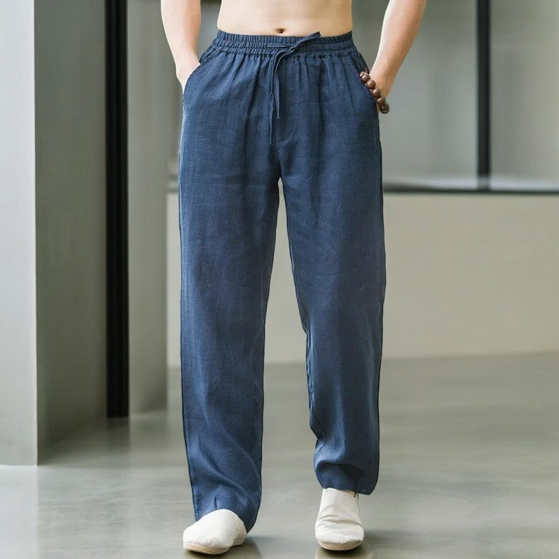 Heren Linnen Broek Casual Comfort 2