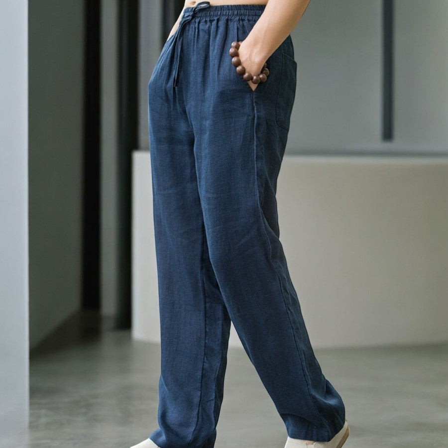 Heren Linnen Broek Casual Comfort 3