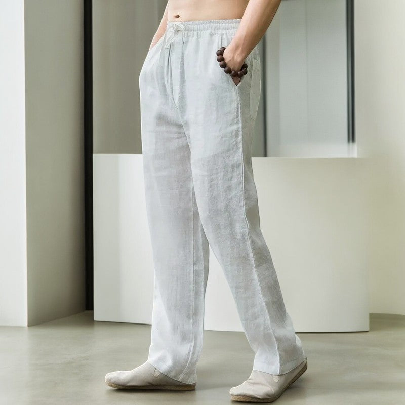 Heren Linnen Broek Casual Comfort 4