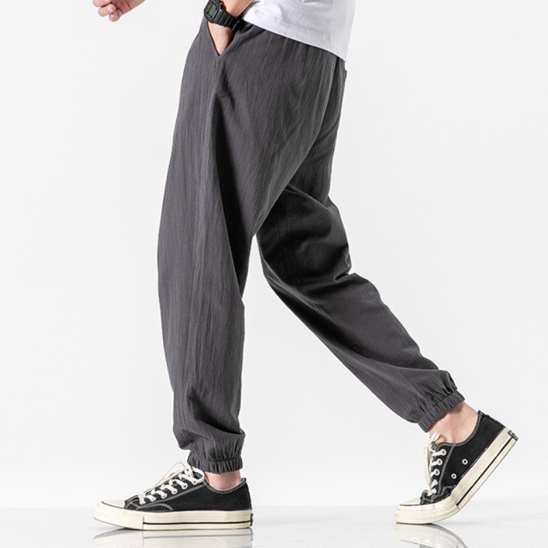Heren Linnen Broek Comfortabele Stijl Katoen-Linnen Mix 1