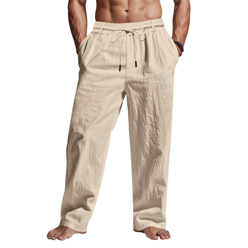 Heren Linnen Broek Relaxed Fit Met Touwtjesluiting 2