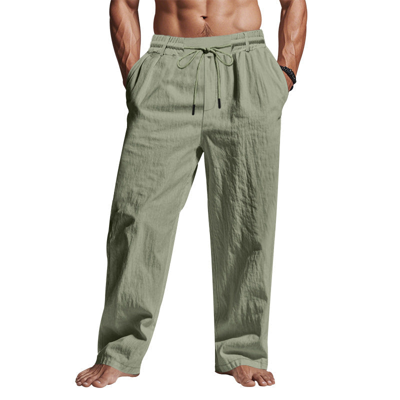 Heren Linnen Broek Relaxed Fit Met Touwtjesluiting 4